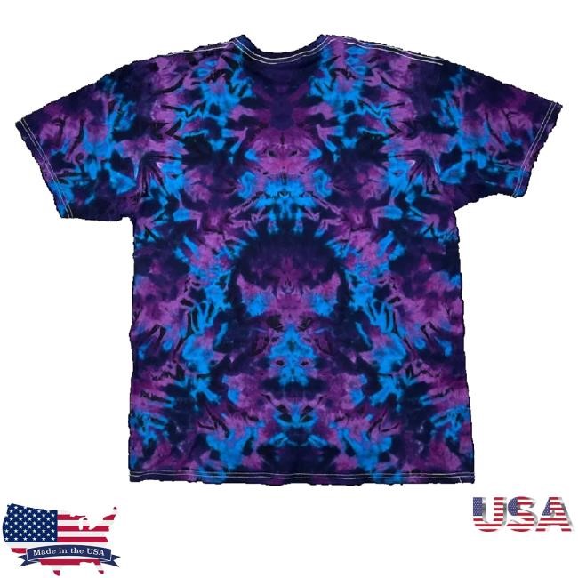 Official Zoo Tie-Dye Merch Purple And Blue Symmetrical Scrunch Tee Official Zoo Tie-Dye Merch Purple And Blue Symmetrical Scrunch Tee Shirt