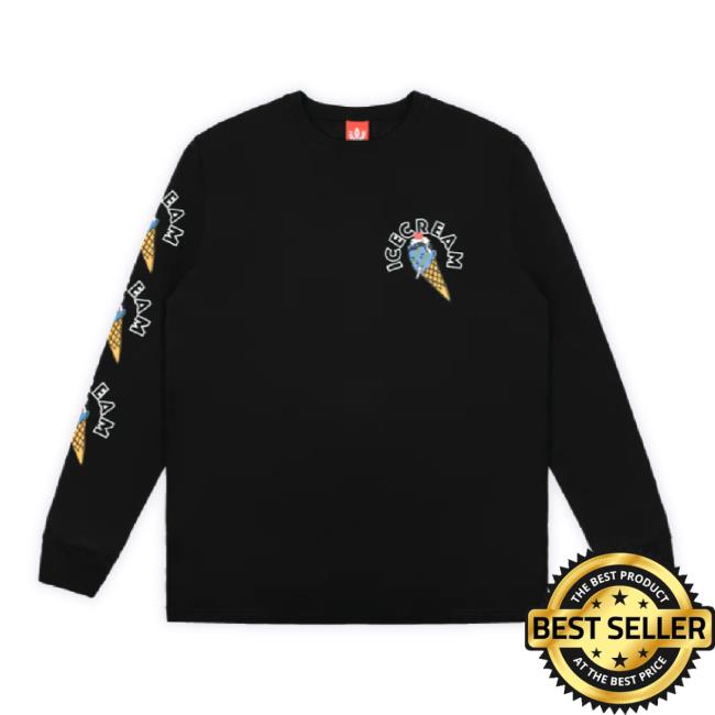 Official Bbcicecream Merch Store Cone Man Ls Knit Black Bbcicecream Hop Unisex Sweatshirt