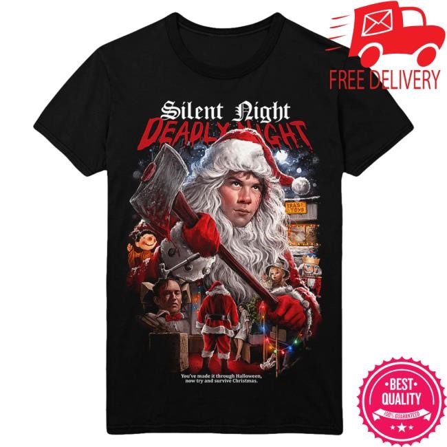 Gutter Garbs Merch Shop Silent Night, Deadly Night Christmas Eve 1984 Hooded Sweatshirt
