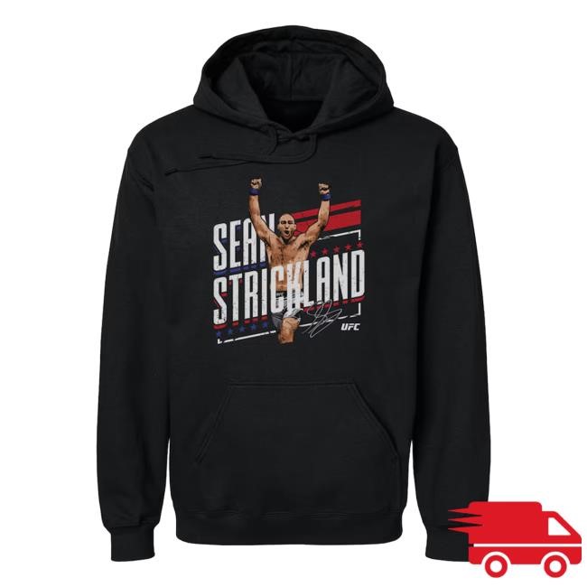 Trending Ufcstore Merch Men's 500 Level Black Sean Strickland Stars & Stripes Pullover Sweatshirt