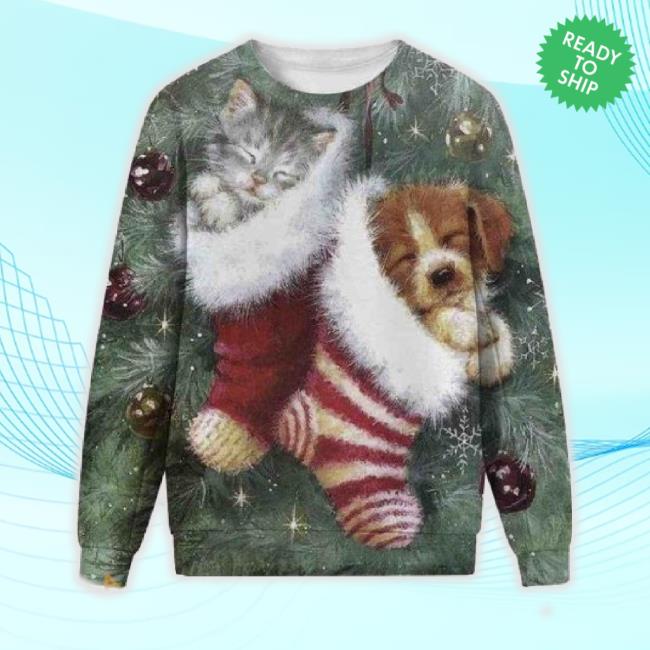 Warm Dog Cat Xmas Sweatshirt 3D Classic Shirt Creative Christmas Gifts