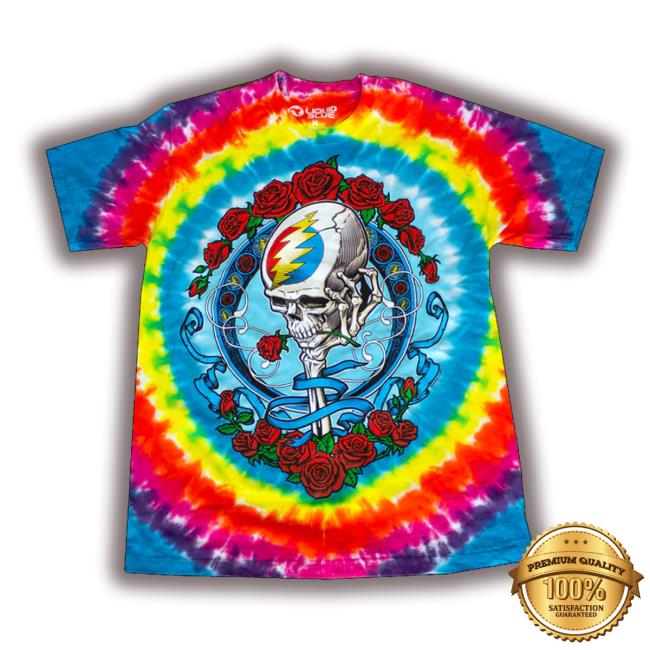 Silky Screens Merch Grateful Dead Never Dead Tie-Dye Long Sleeved T-Shirt