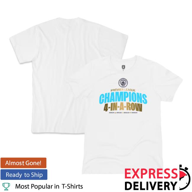 Original Manchester City 1863Fc Four-Time Consecutive Premier League Champions Lockup Unisex Sweatshirt - White