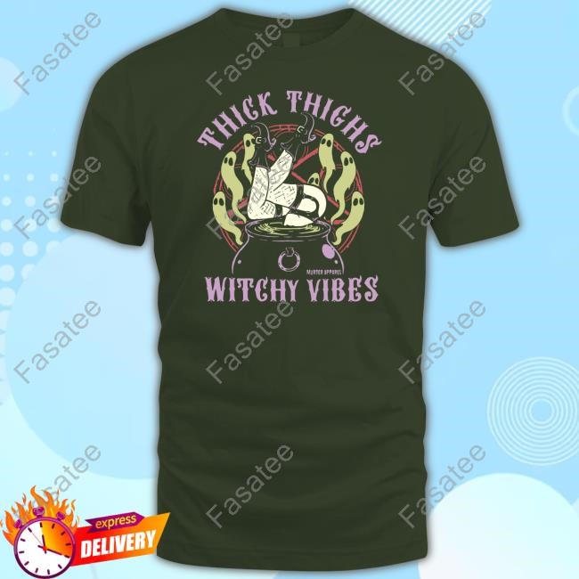 Thick Thighs Witchy Vibes Murder Apparel Long Sleeve