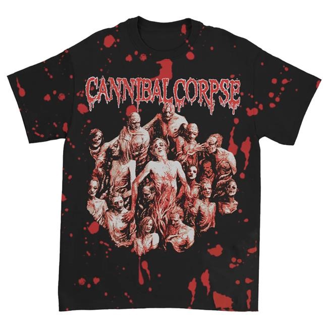 Official Rockabilia Merch Cannibal Corpse The Bleeding Blood Splatter Dye Rockabilia Exclusive Tie Dye Long Sleeve Shirt