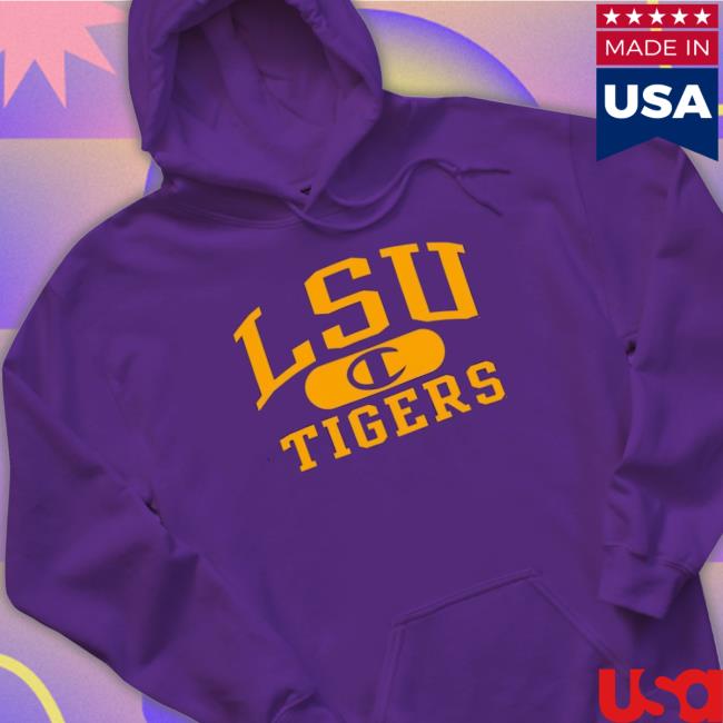 Men's Champion Purple Lsu Tigers Arch Pill Hooded Sweatshirt