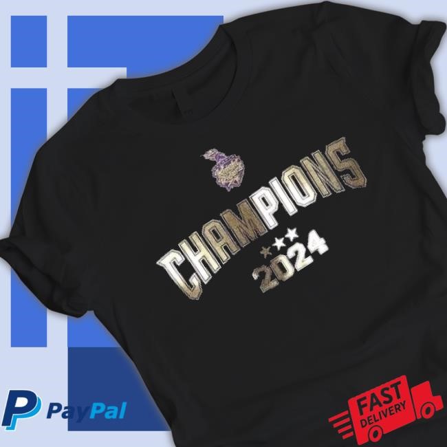 Original Kkr Champions 2024 Round Neck Purple Printed Polyester Shirts