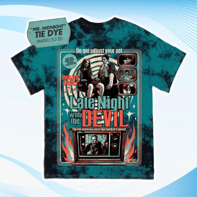 Trending Late Night With The Devil "Mr. Midnight" Tie Dye TankTop Halftonehorror Shop