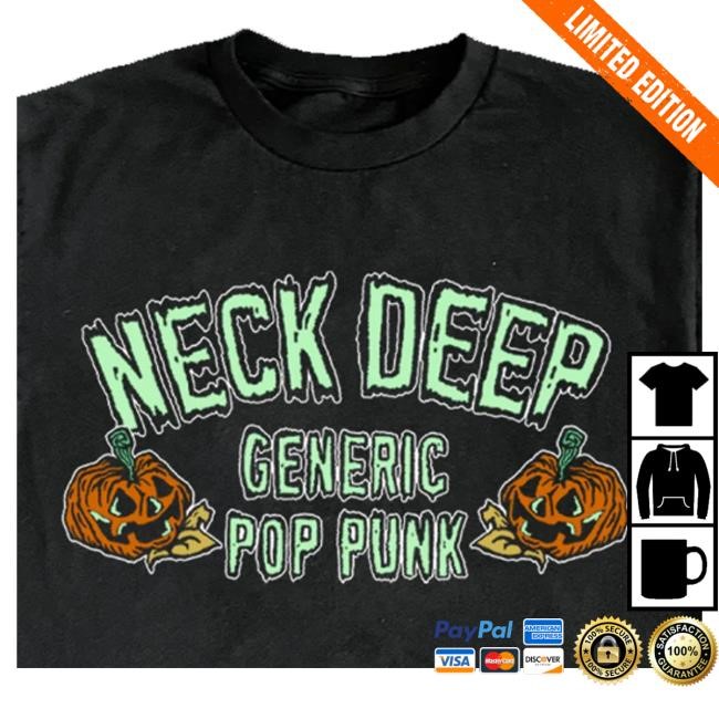 Neck Deep Official Store Generic Pop Punk Glow In The Dark - Pumpkin Edition T-Shirt
