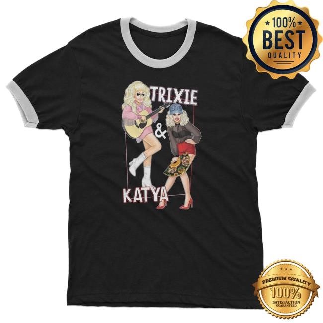 Official Dragqueenmerch Trixie And Katya British Mod Adult Ringer Shirts