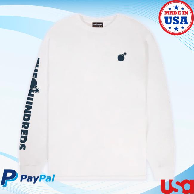 Original The Hundreds Merch Store The Hundreds Solid Bomb Crest Ls Sweaters White Thehundreds Shop