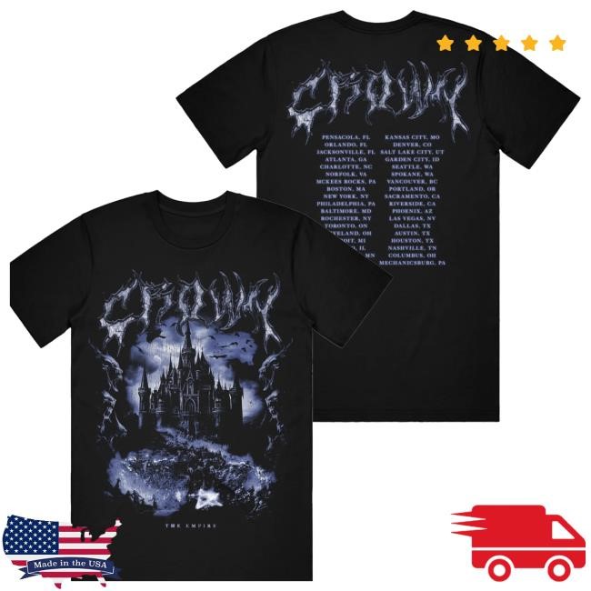 Trending Crown The Empire Band Merch Store Castle 2024 Tour Tee - Black T-Shirt