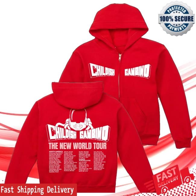 Childish Gambino Store Merch Ships Before Christmas Red Gambino Zip Up t-shirt, hoodie, tank top, sweater and long sleeve t-shirt