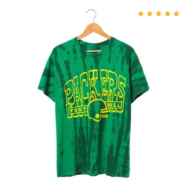 Official Junk Food Apparel Clothing Store Shop Tie-Dye Junkfoodclothing Packers Football Tie Dye T-Shirt