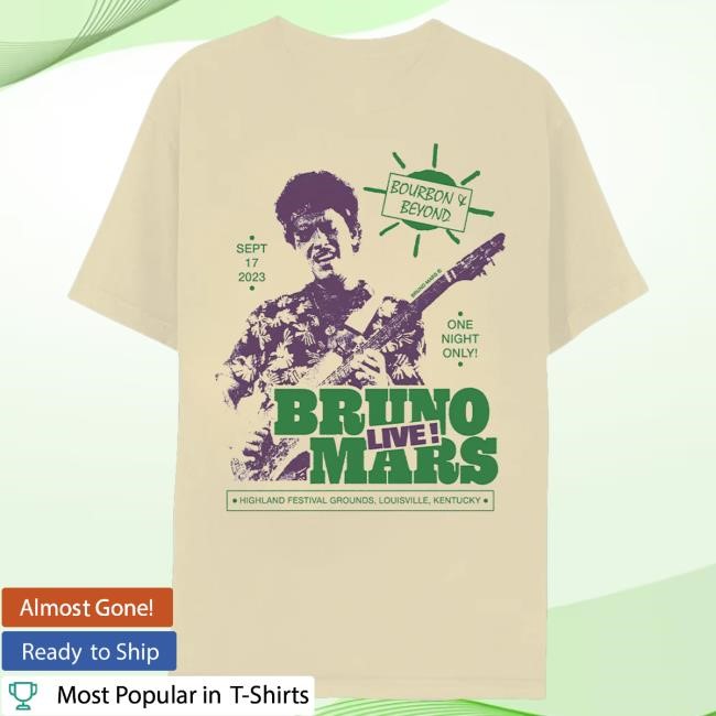 Official Bruno Mars Merch Bruno Mars Live! Bourbon & Beyond Long Sleeve Shirt