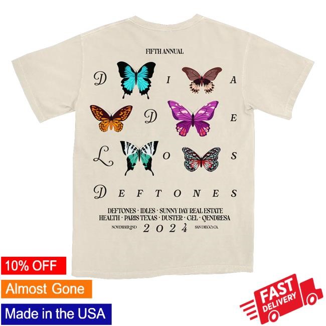 Deftones Ddld '24 Butterfly Collage Event Tee Shirt