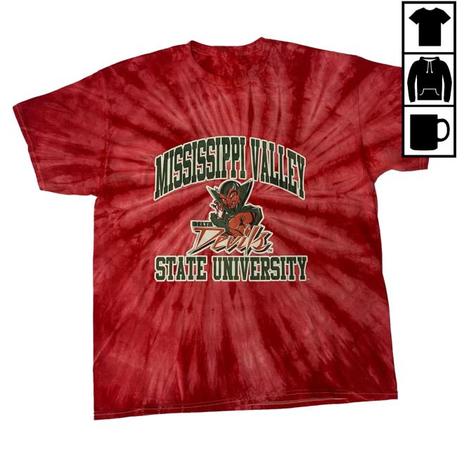 Official Dicks Sporting Goods Tones Of Melanin Mississippi Valley State Delta Devils Red Tie Dye Shirt 2023 Tie-Dye Dickssportinggoods