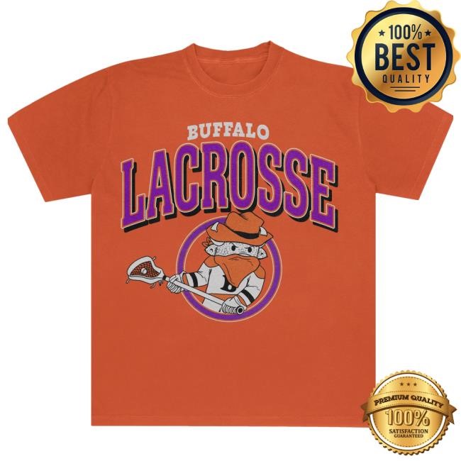 Official Bfloshop Merch Buffalo Lacrosse Orange Short Sleeve Sweatshirt