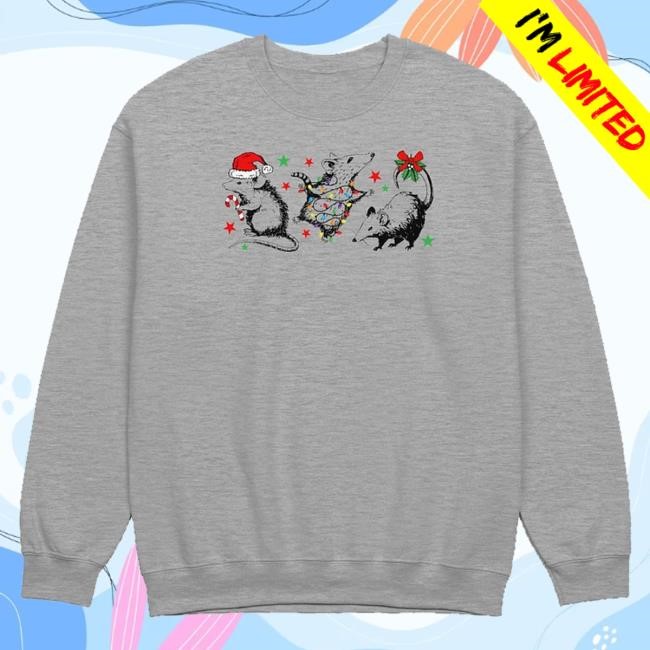 Slippywild Merch Store Possum Christmas Tee Shirt