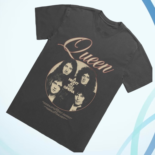 Queen's Online Store A Night At The Opera Photo Faded Black Sweatshirt