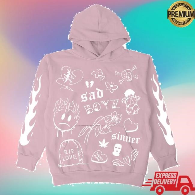 Sad Boyz Store Merch No Love Hoodie - Light Pink Sweatshirt