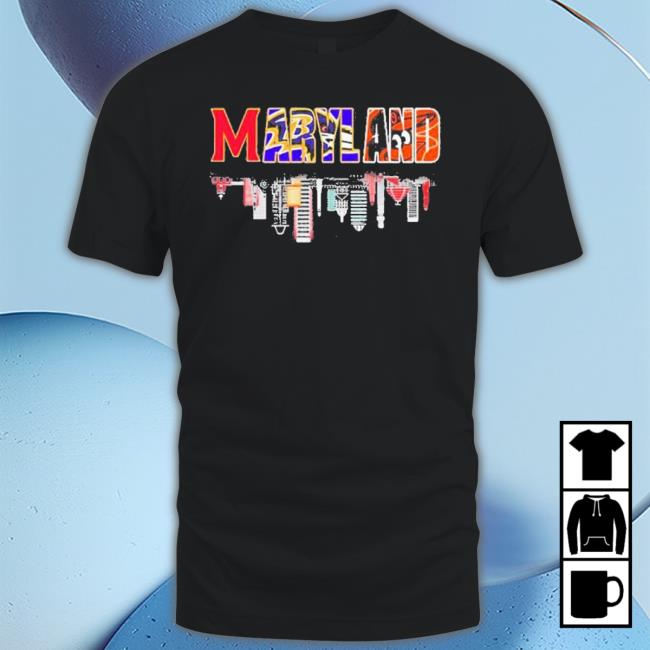 Maryland Baltimore Orioles Ravens Washington Commanders Skyline Shirt