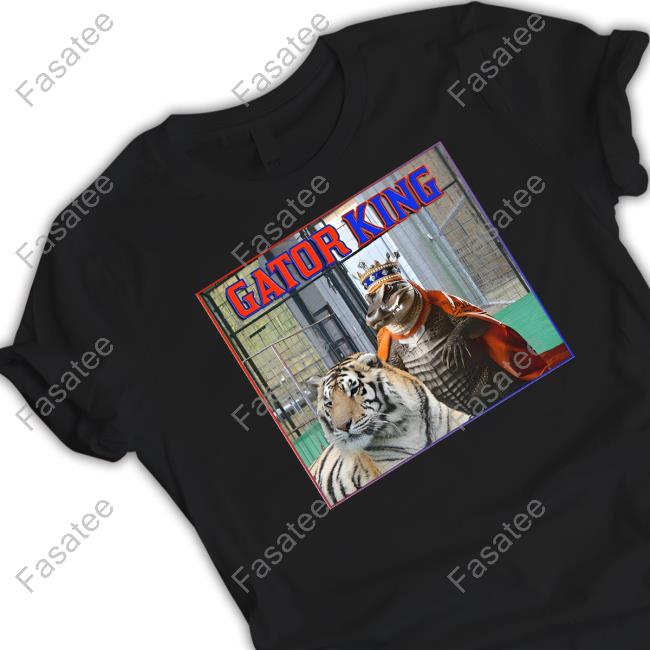 Official Gator King And Sarge, Cage Background Blue And Orange T Shirt