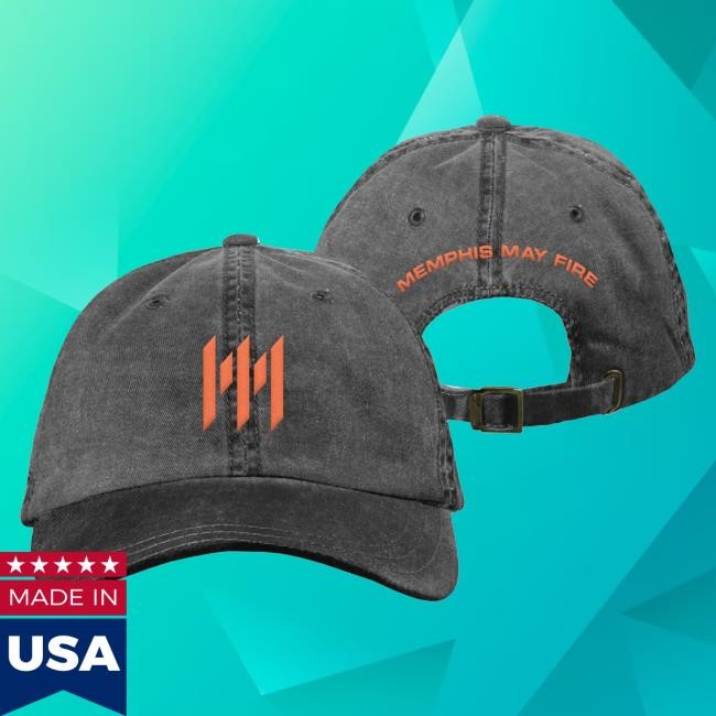 Original Merchnow Merch Store Memphis May Fire Emblem Pigment Black Dad twill cap Merchnow Merch Store Memphis May Fire Emblem Pigment Black Dad headwear
