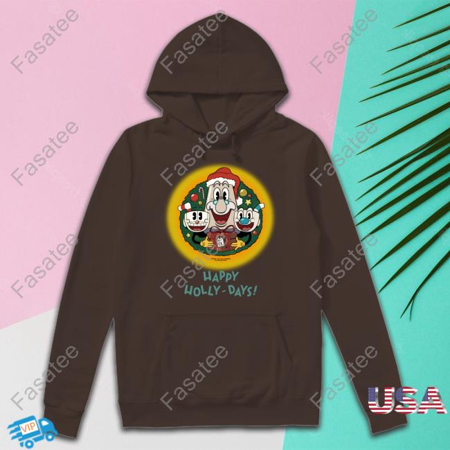 Happy Holly-Days The Cuphead Show Hoodie Nicklauerart Happy Holly-Days The Cuphead Show Tee Shirt