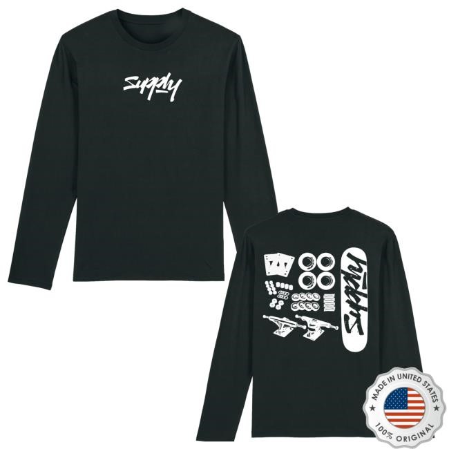 The Supply Network Merch Shop 'Skate Parts' Black Skater Hooded Sweatshirt