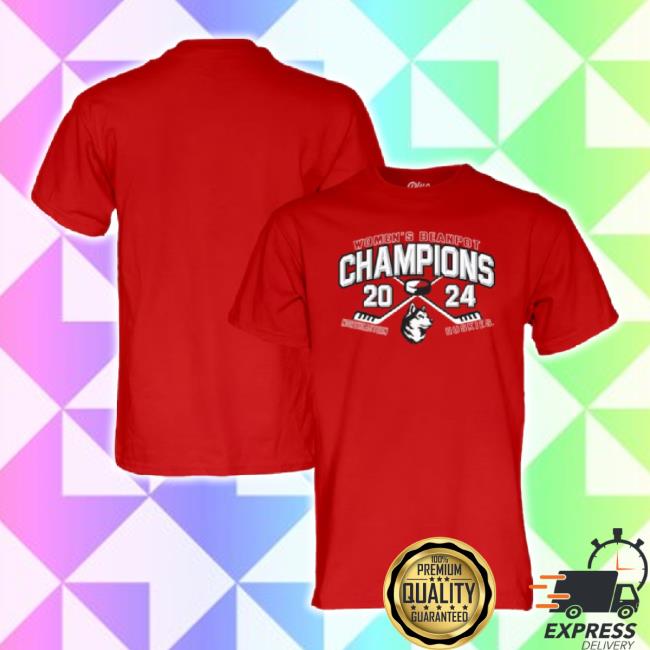 Official Northeastern Huskies Blue 84 Unisex 2024 Beanpot Women's Hockey Tournament Champions Shirts - Red