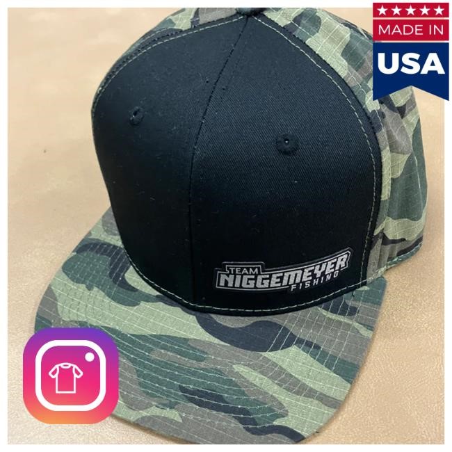 James Niggemeyer Official Merch Store Flat Bill Army Camo Patch Team Niggemeyer Fishing New Twill Cap