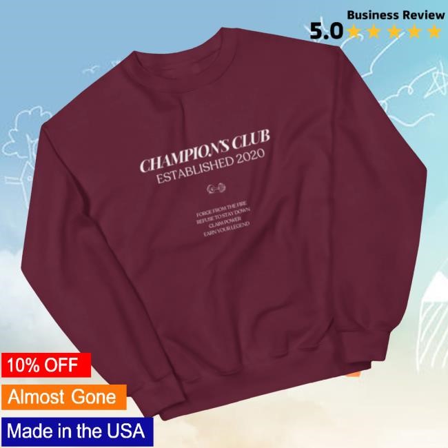 Amuse Market Merch Jennifer West Champion's Club Established 2020 Sweaters