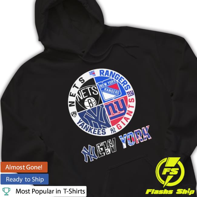 New York Sports Teams Logo Shirt Nets, Rangers, Giants And Yankees