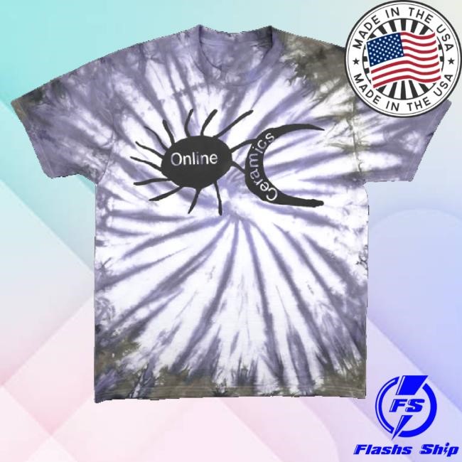 Official Online Ceramics Merch Sun And Moon Logo Tie Dyed And Stonewashed Sweater