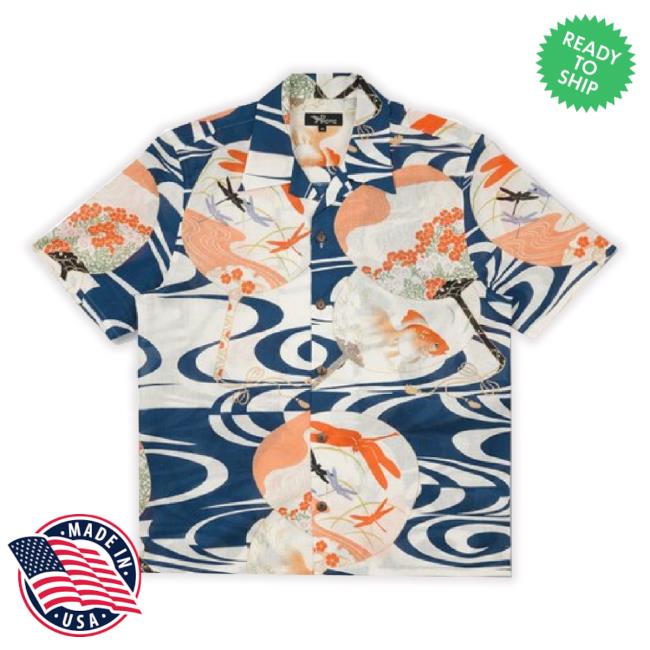 Fan And Flowing Water / Cotton And Linen Aloha Hoodie Sweatshirt (Orange)