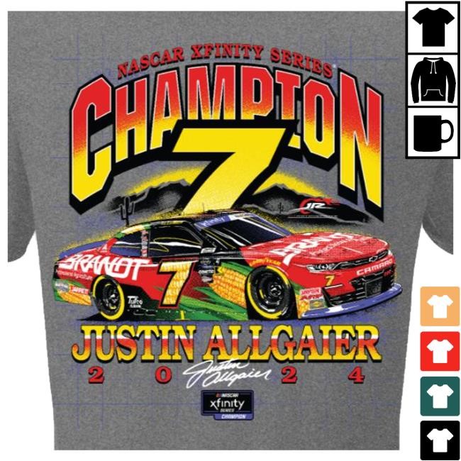 Shop The Shop Jr Nation Official Store Justin Allgaier #7 2024 Xfinity Champion Zip Up Hoodie