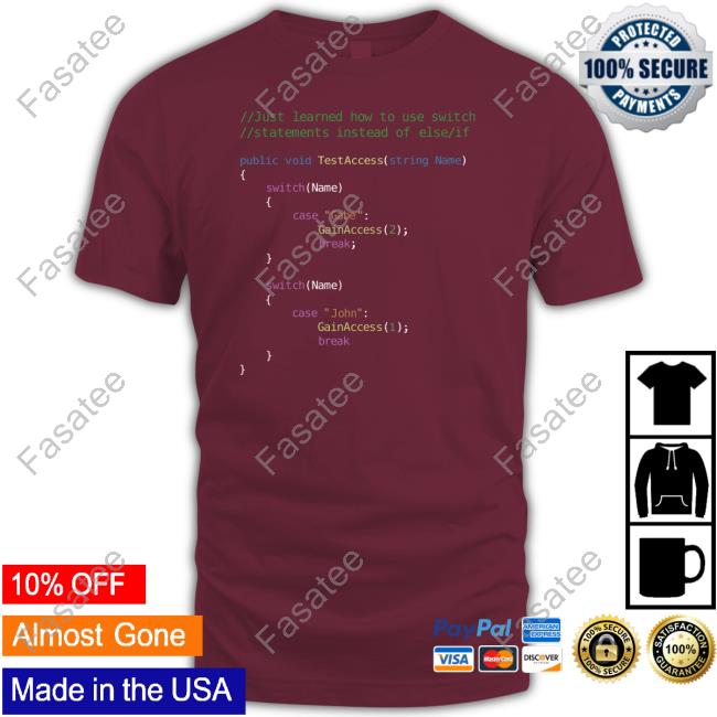 Fear The Phantom Just Learned How To Use Switch Statement Instead Of Else T-Shirt