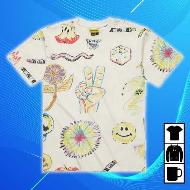 Official Smiley Market Coloring Book Aop Hoodie Sweatshirt