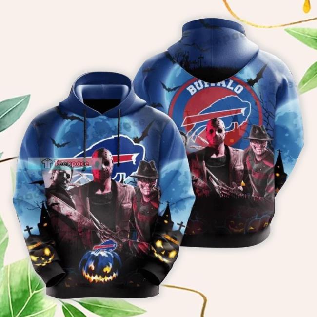 Buffalo Bills Jason Voorhees Freddy Krueger Michael Myers Halloween Long Sleeve Tee