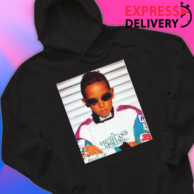 Lewis Hamilton Wearing Image Of Himself As A Young Kid In A Serious Pose Shirt Lewis Hamilton Wearing Image Of Himself As A Young Kid In A Serious Pose Shirt