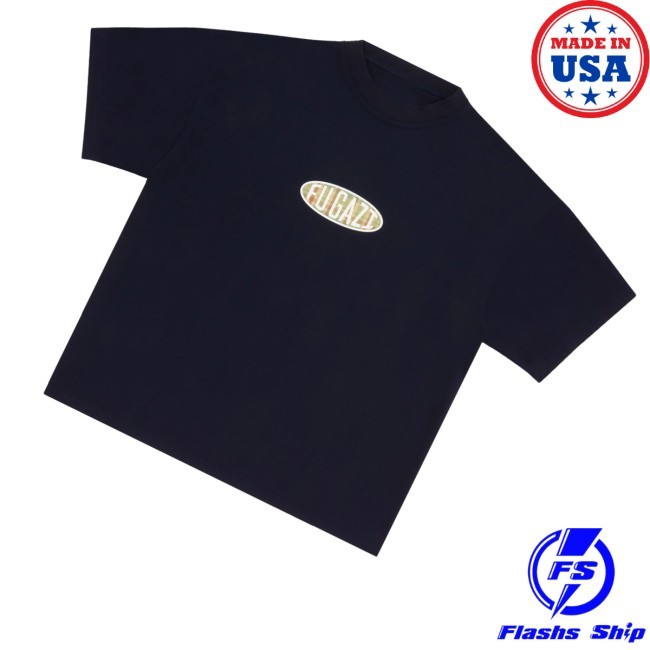 Fugazi Merch Store Plaid Ogo Navy Crewneck Sweatshirt