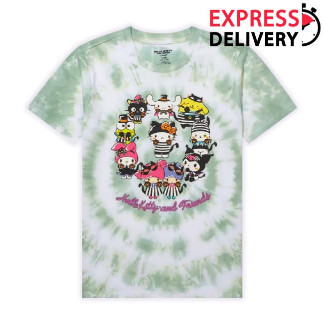 Official Sanrio Hello Kitty And Friends Halloween Costumes Circular Tie-Dye Hoodie Sweatshirt