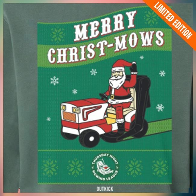 Outkick Merch Shop Merry Christ-Mows Pigment-Dyed Tee Shirt Merry Christ-Mows Pigment-Dyed T Shirt