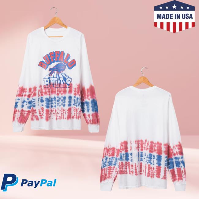 Official Junk Food Apparel Clothing Store Shop Tie-Dye Junkfoodclothing Buffalo Bills Tie Dye Long Sleeve Shirt New