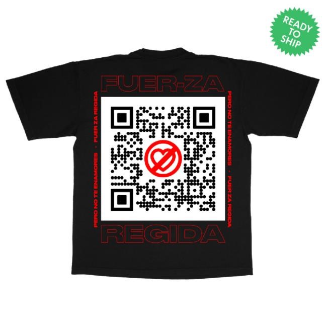Official Fuerza Regida Shop Merch Store Qr - Black Ss Long Sleeve T Shirt