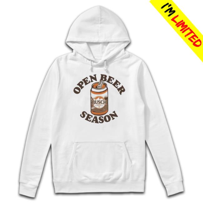 Beer Busch Beer Hunting Open Beer Season Can Military Green shirt