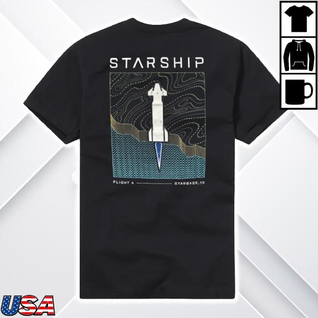 Original Unisex Starship Flight 4 New Shirt Spacex Shop
