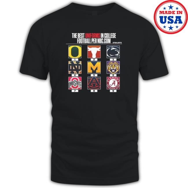 Official The Best Uniforms In College Football For Nbc.Com shirt, hoodie, tank top, sweater and long sleeve t-shirt