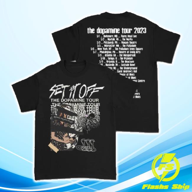Trending Set It Off Band Merch Store The Dopamine Tour Long Sleeve Tee Setitoffband Shop